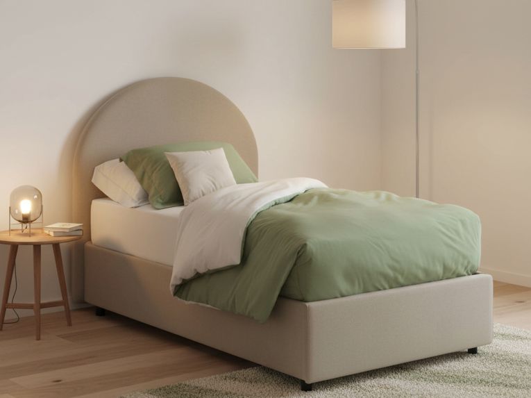 Letto una piazza contenitore tortora 95x205cm comodo - Cirilla