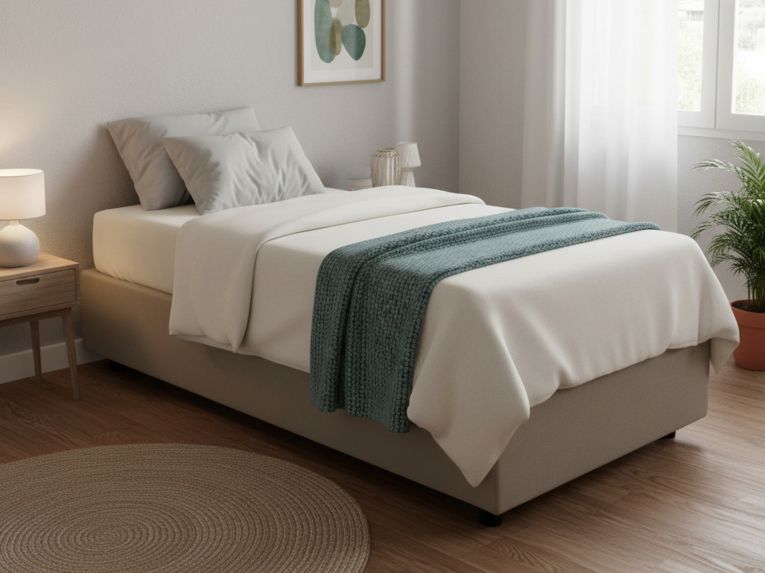Letto una piazza contenitore tortora 95x205cm design - Andry