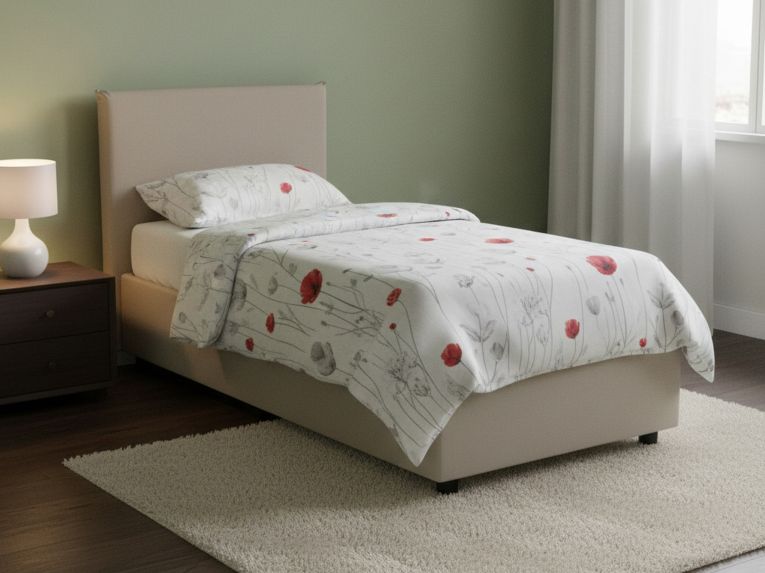 Letto una piazza contenitore tortora 95x215cm design - Domnitor