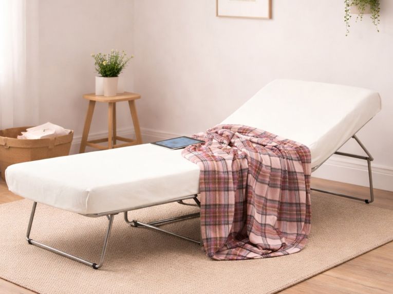 Letto una piazza pieghevole 80x80cm bianco - Abak