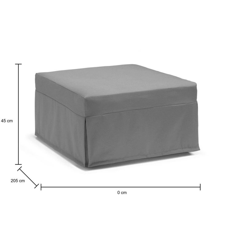 Letto una piazza pieghevole 80x80cm grigio - Abak