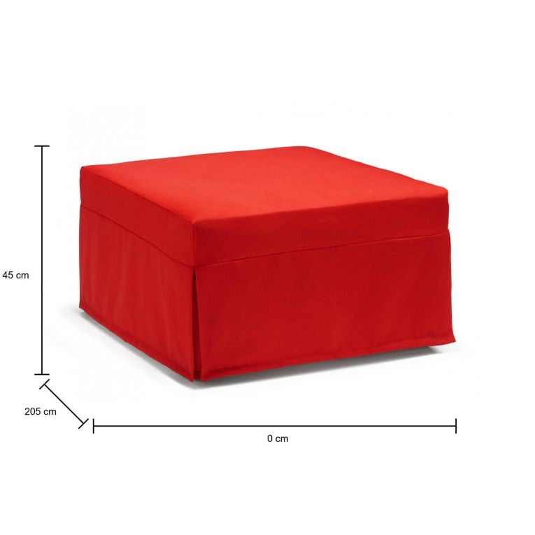 Letto una piazza pieghevole 80x80cm rosso - Abak