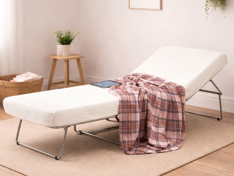 Letto una piazza pieghevole 80x80cm rosso - Abak