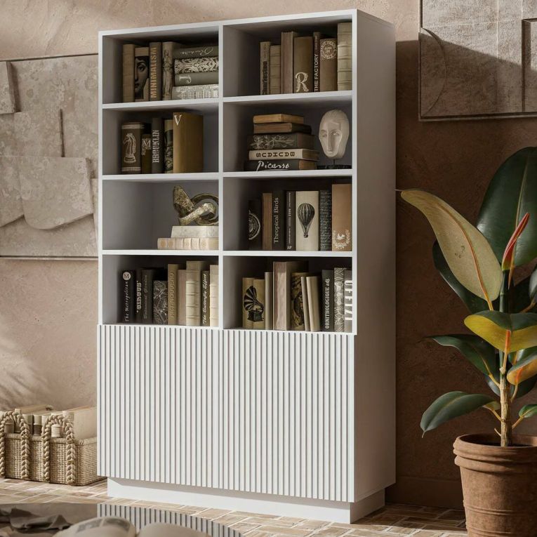 Libreria 10 ripiani bianca 172x100h cm - Miniato
