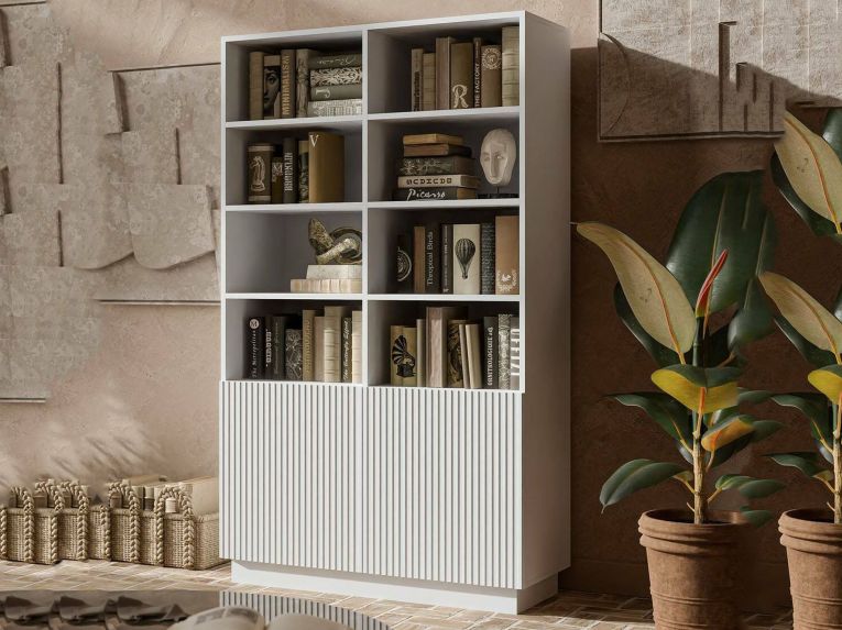 Libreria 10 ripiani bianca 172x100h cm - Miniato