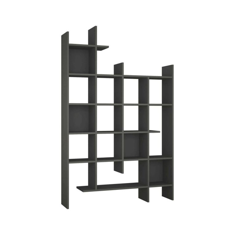 Libreria 18 ripiani antracite 122x188h cm - Achela