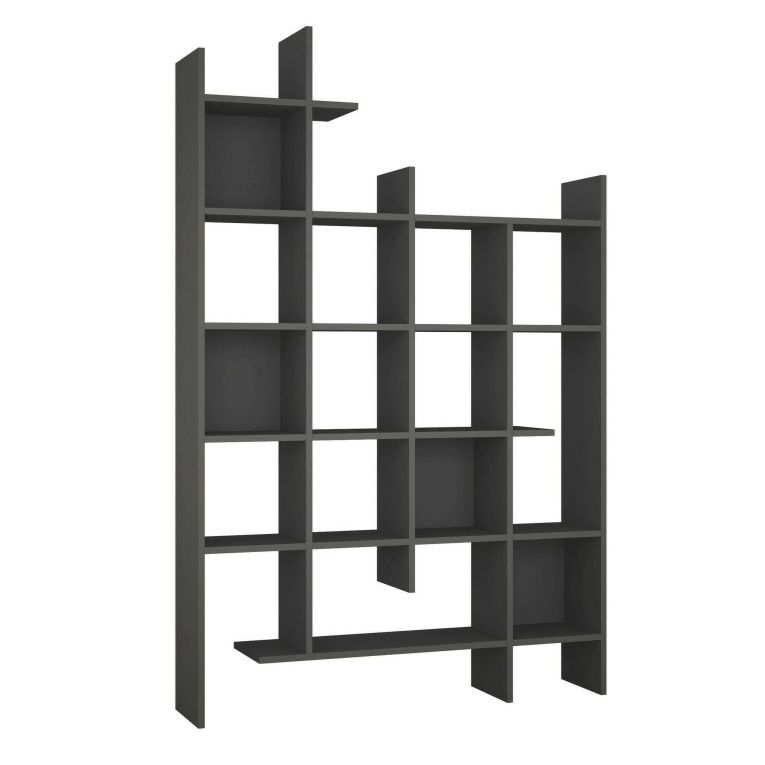 Libreria 18 ripiani antracite 122x188h cm - Achela