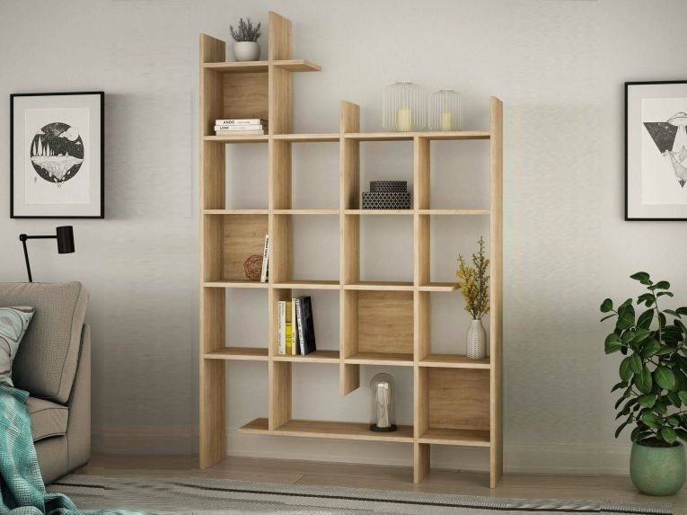 Libreria 18 ripiani quercia 122x188h cm - Achela