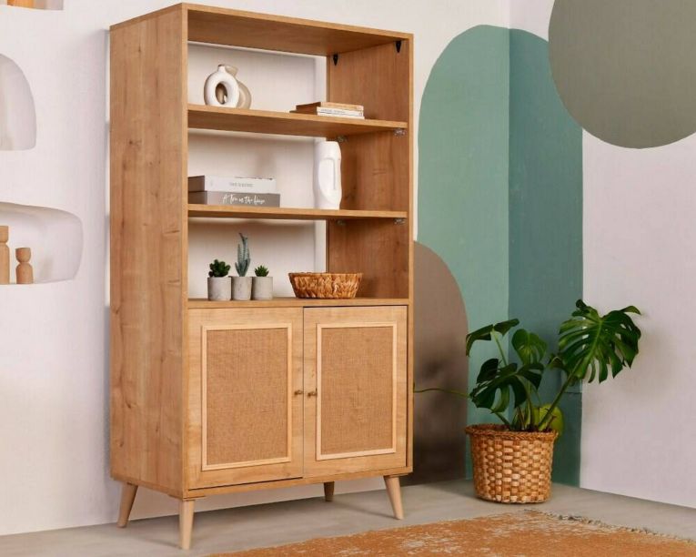 Libreria 2 ante quercia 90x110h cm - Suva