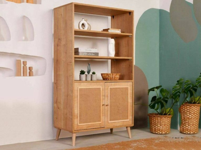 Libreria 2 ante quercia 90x110h cm - Suva