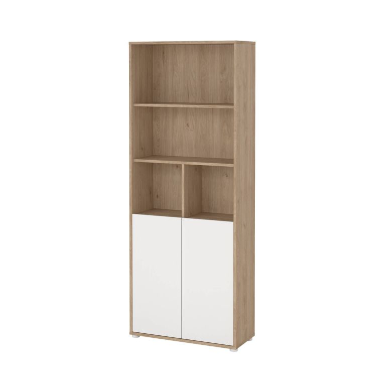 Libreria 2 ante rovere e bianca 79x204h cm - Arancio