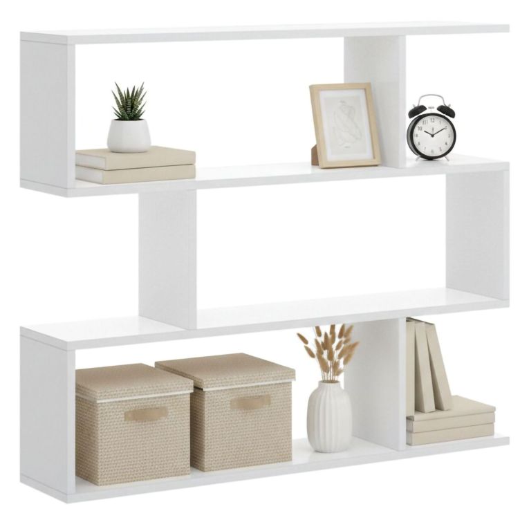 Libreria 3 ripiani bianca lucida 110x96h cm - Acsidol