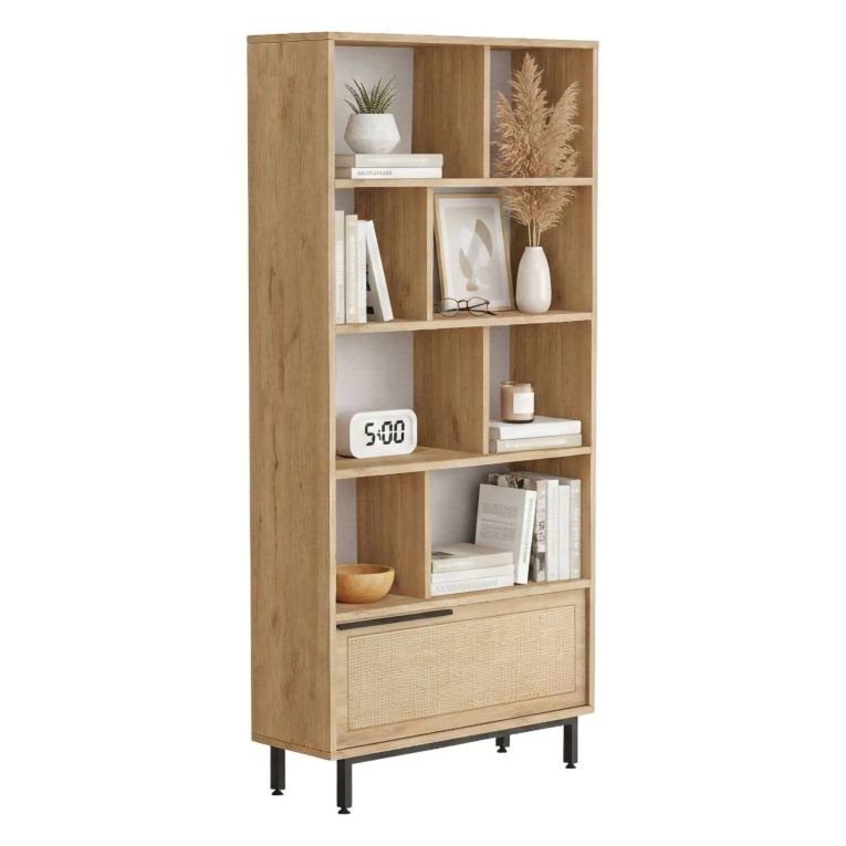 Libreria 3 ripiani noce e quercia 83x175h cm - Gerusalem