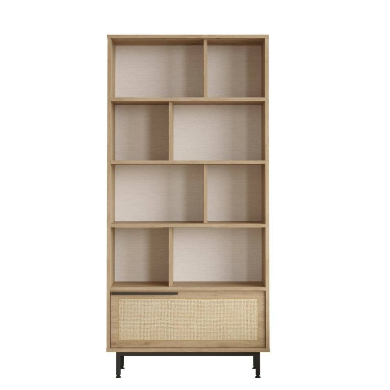 Libreria 3 ripiani noce e quercia 83x175h cm - Gerusalem