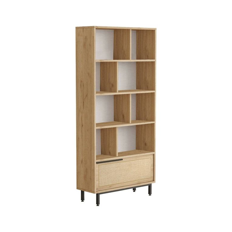 Libreria 3 ripiani noce e quercia 83x175h cm - Gerusalem