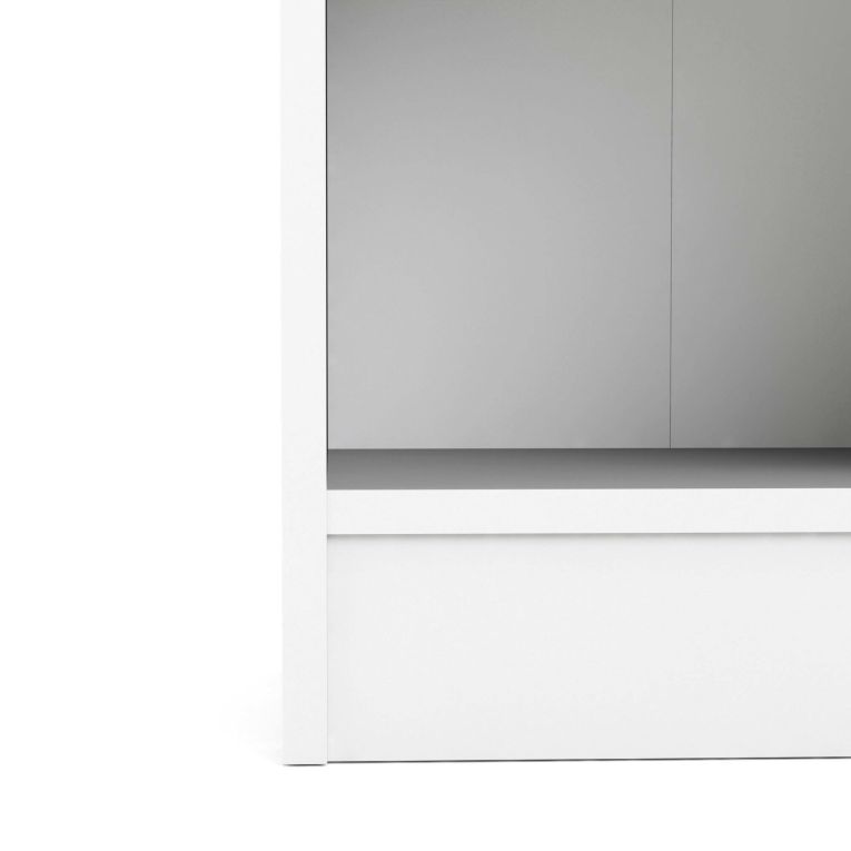 Libreria 4 ripiani bianca e quercia 40x203h cm - Greg