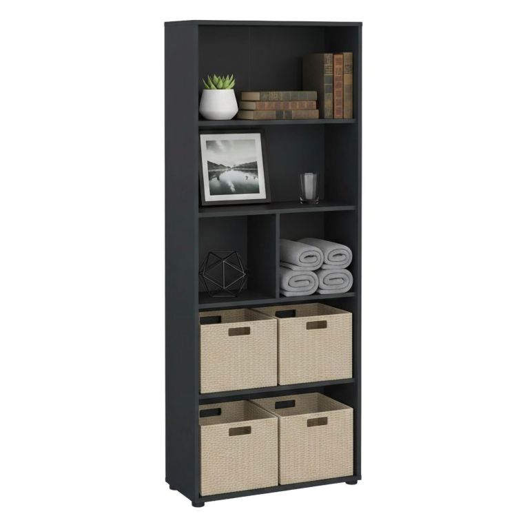 Libreria 4 ripiani grigia 79x204h cm - Penh