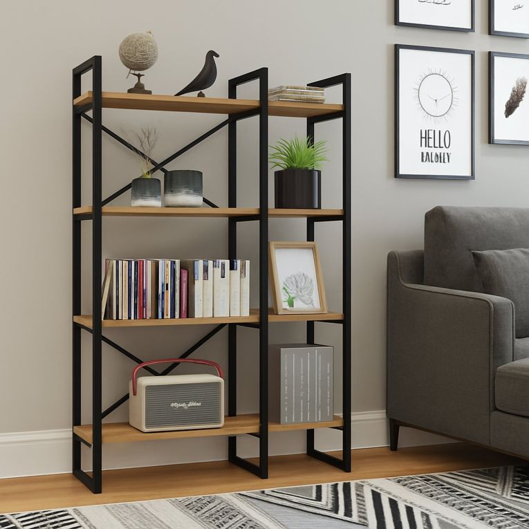 Libreria 4 ripiani quercia 87x138h cm - Desire