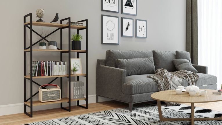 Libreria 4 ripiani quercia 87x138h cm - Desire