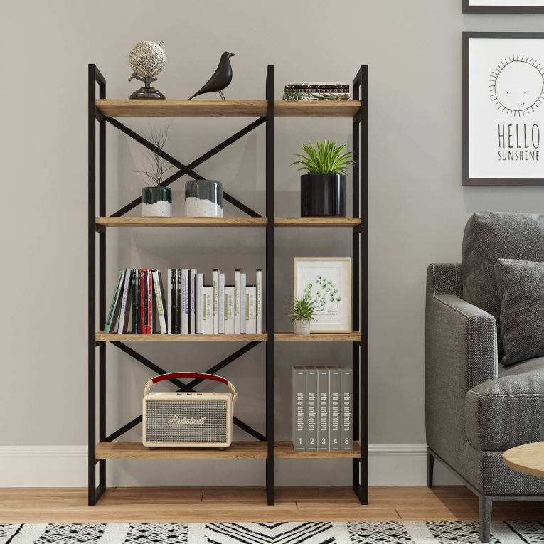 Libreria 4 ripiani quercia 87x138h cm - Desire
