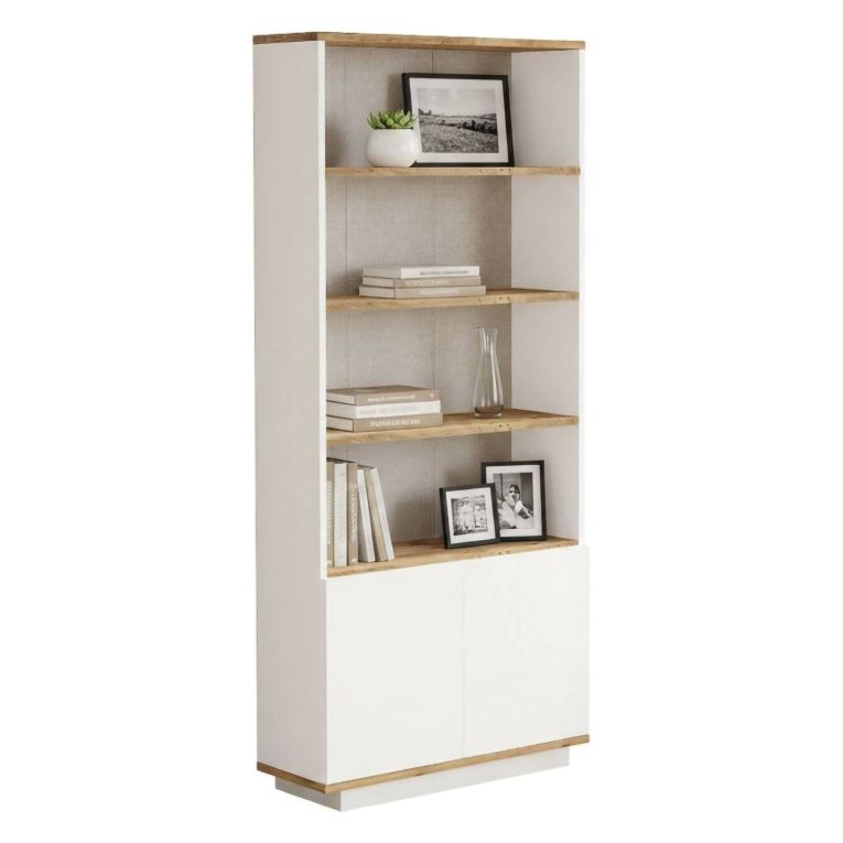 Libreria 4 ripiani quercia e bianca 75x168h cm - Achromic