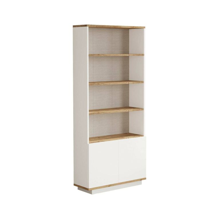 Libreria 4 ripiani quercia e bianca 75x168h cm - Achromic