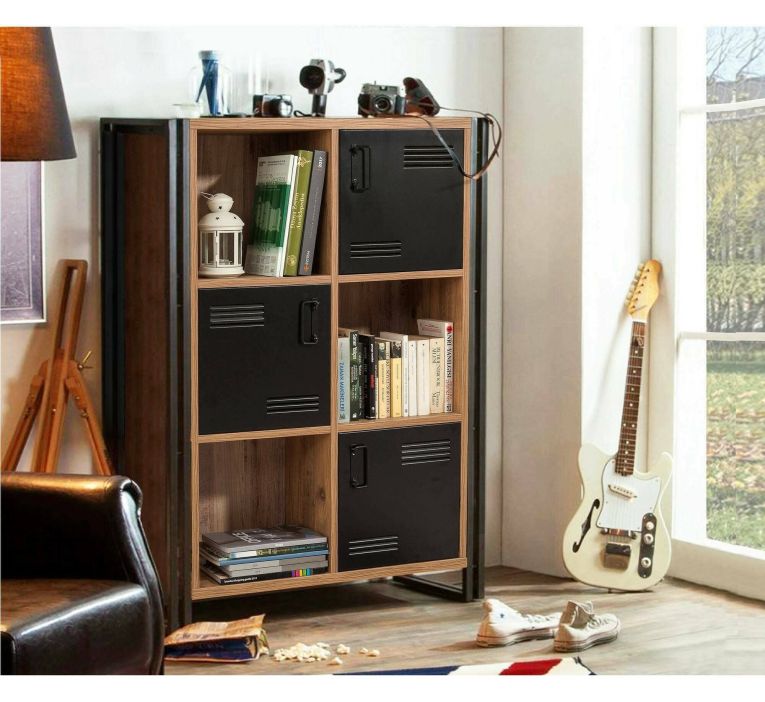 Libreria 4 ripiani quercia e nera 89x127h cm - Ercolina