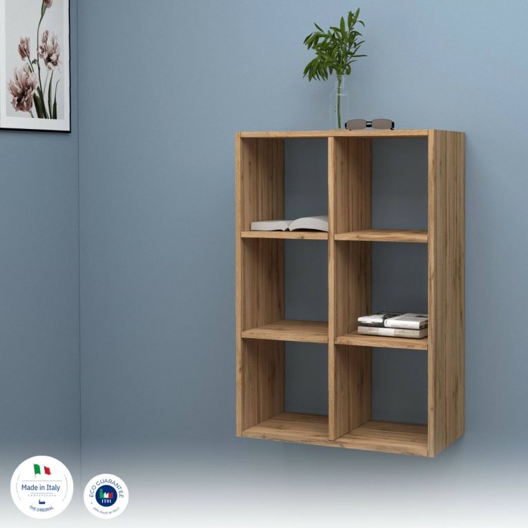 Libreria 4 ripiani rovere 90x90h cm - Acquaro
