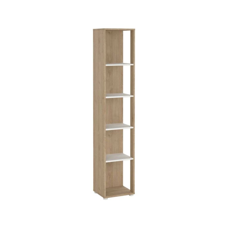Libreria 4 ripiani rovere e bianca 40x204h cm - Baaz