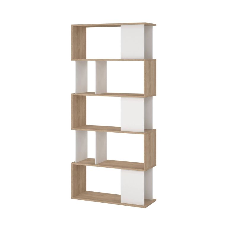 Libreria 4 ripiani rovere e bianca 80x173h cm - Arg