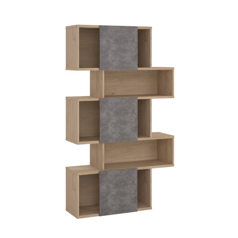 Libreria 4 ripiani rovere e cemento 95x166h cm - Acetosella
