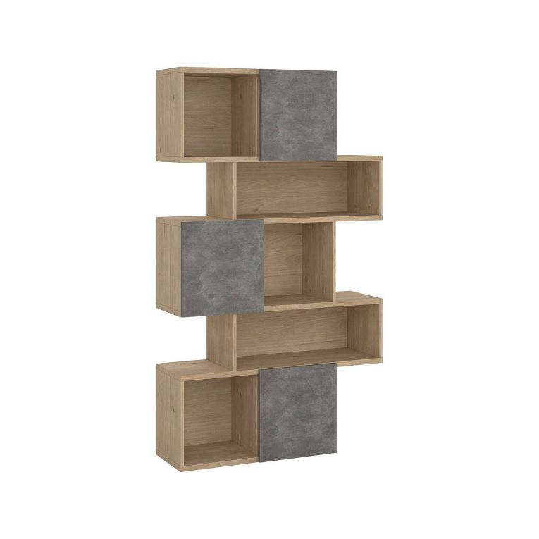 Libreria 4 ripiani rovere e cemento 95x166h cm - Acetosella