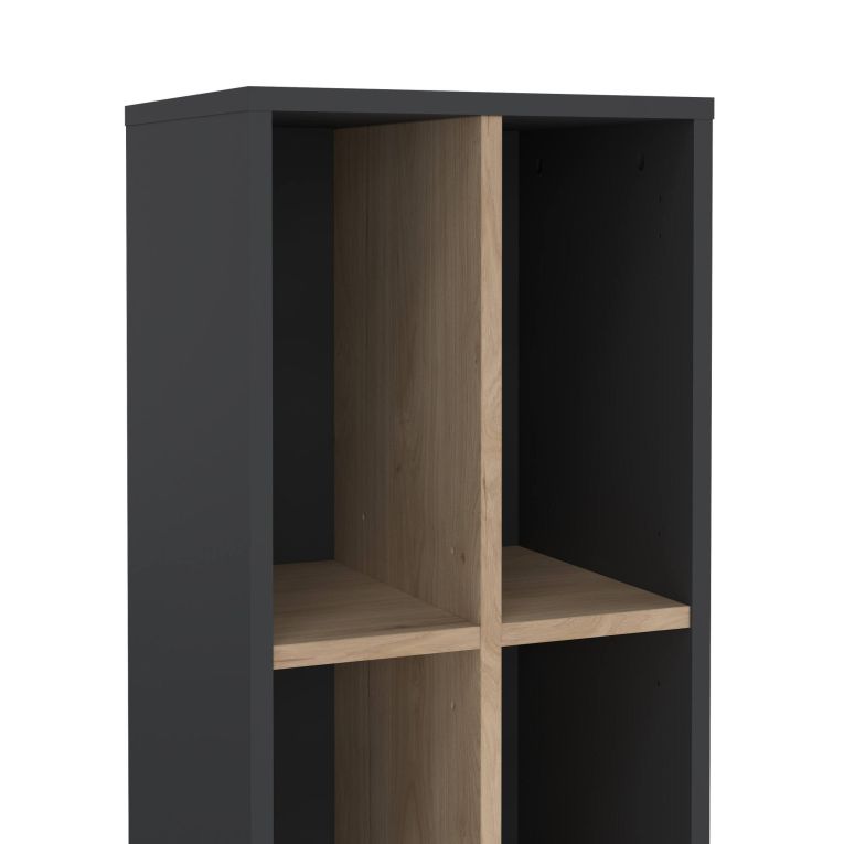 Libreria 4 ripiani rovere e grigia 40x204h cm - Erevan