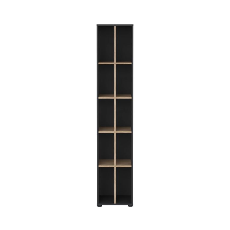 Libreria 4 ripiani rovere e grigia 40x204h cm - Erevan