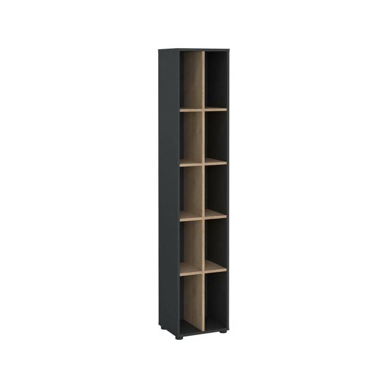 Libreria 4 ripiani rovere e grigia 40x204h cm - Erevan