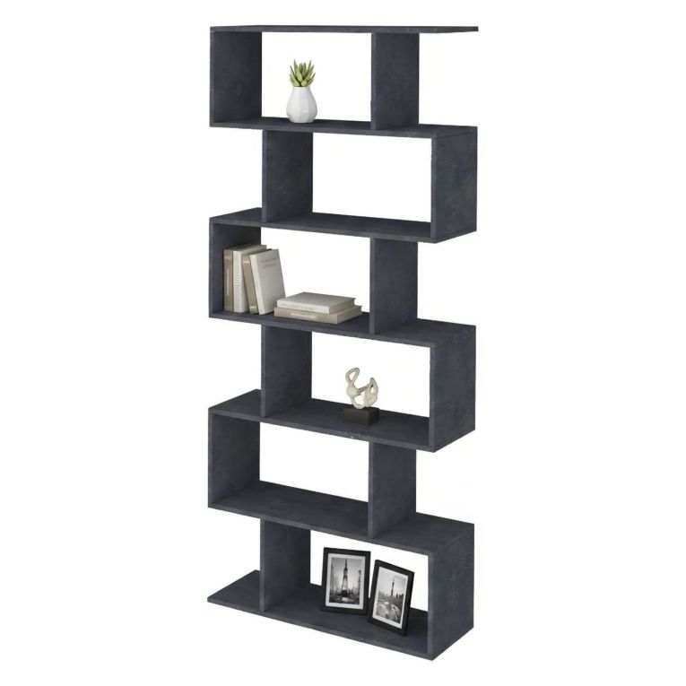 Libreria 5 ripiani ardesia 80x192h cm - Alowha