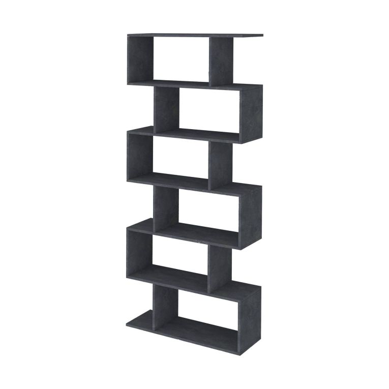 Libreria 5 ripiani ardesia 80x192h cm - Alowha