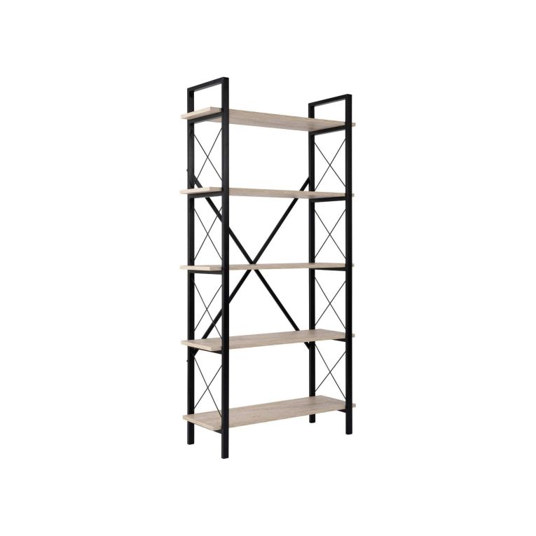 Libreria 5 ripiani beige e nera 90x180h cm - Suriel