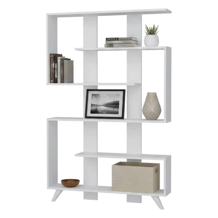 Libreria 5 ripiani bianca 120x162h cm - Spodumene