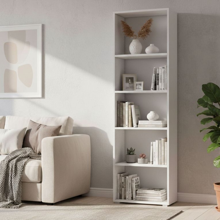 Libreria 5 ripiani bianca 60x195h cm - Allevien