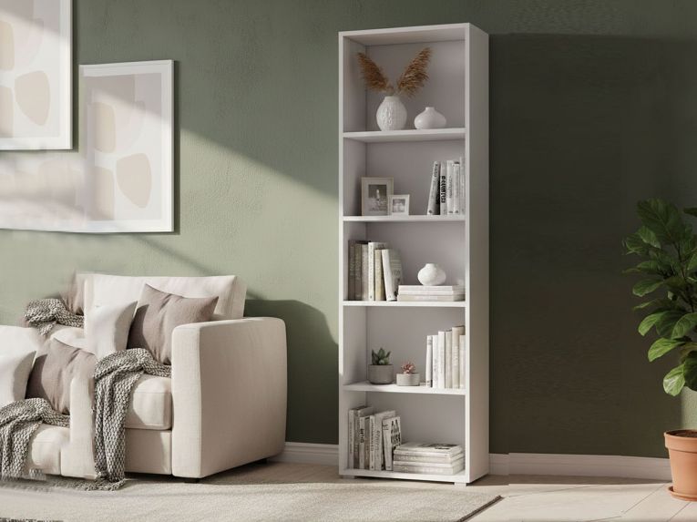 Libreria 5 ripiani bianca 60x195h cm - Allevien