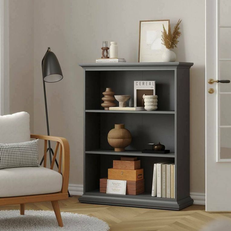 Libreria 5 ripiani grigia 96x125h cm - Liguria