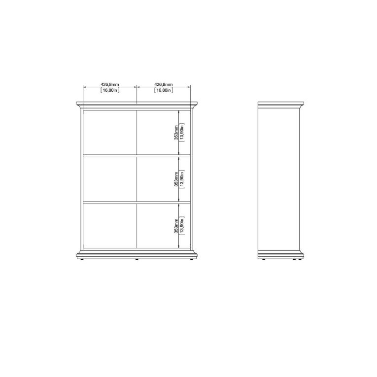 Libreria 5 ripiani grigia 96x125h cm - Liguria