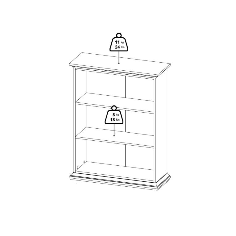 Libreria 5 ripiani grigia 96x125h cm - Liguria