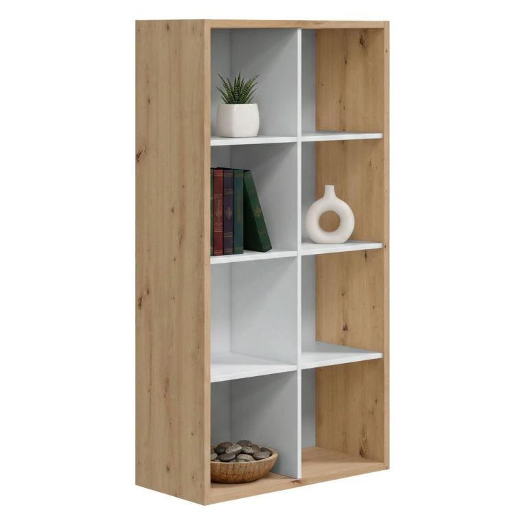 Libreria 6 ripiani legno e bianca 71x137h cm - Alliers