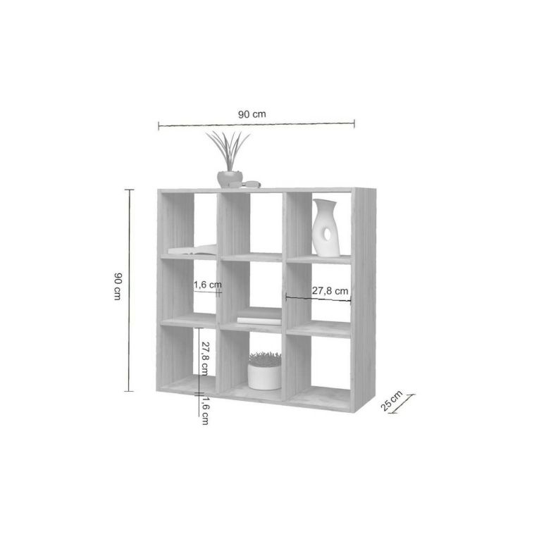 Libreria 6 ripiani rovere 90x90h cm - Acquaro