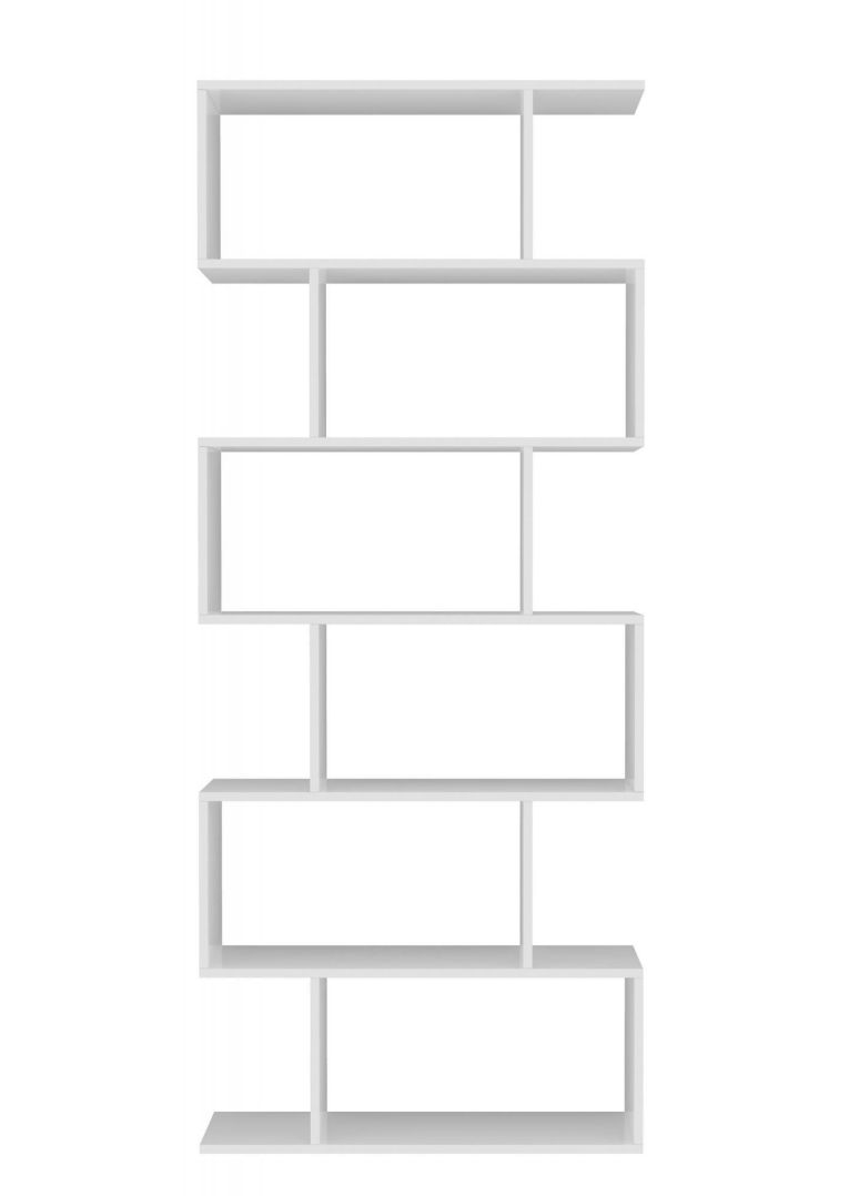 Libreria a zig zag bianca lucida 80x192h cm - Alowha