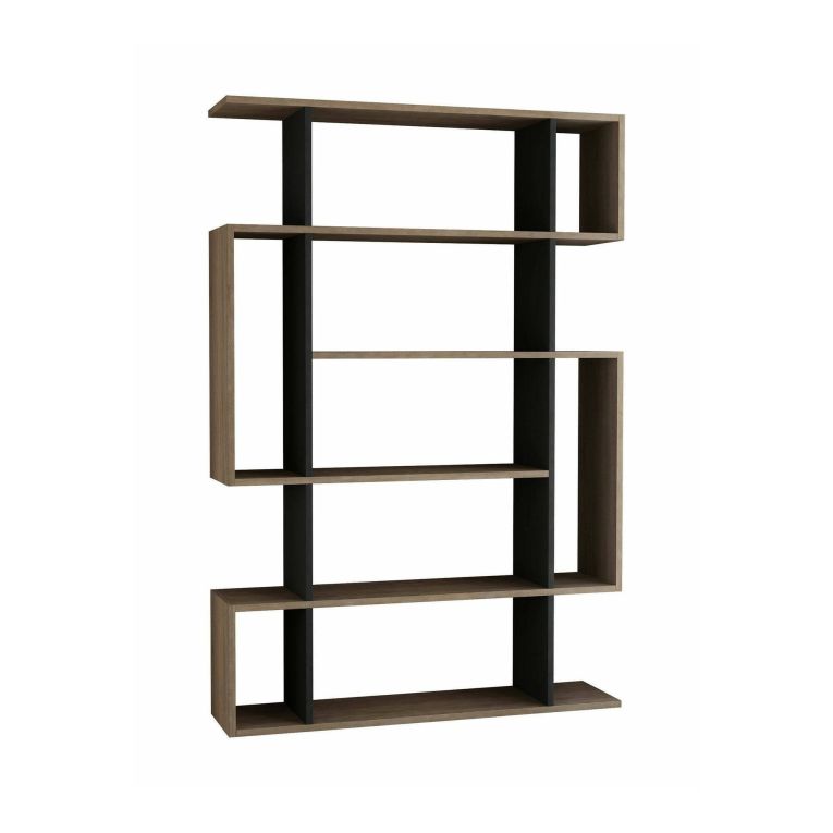 Libreria Adhara, Scaffale da ufficio, Mobile portalibri, Biblioteca, 110x26h161 cm, Quercia e Antracite
