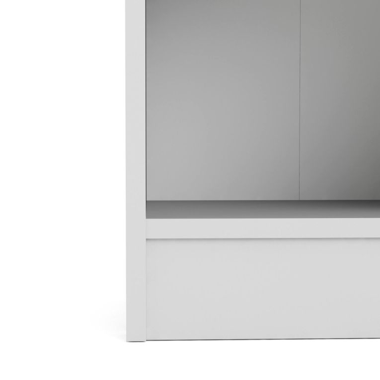 Libreria Alberte, Scaffale da ufficio, Mobile portalibri, Biblioteca, 28x41 h203 cm, Bianco