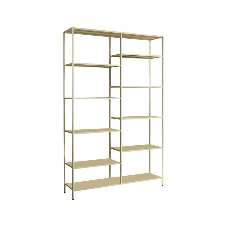 Libreria Albicocca, Scaffale da ufficio, Mobile portalibri, Biblioteca, 120x30 h188 cm, Panna